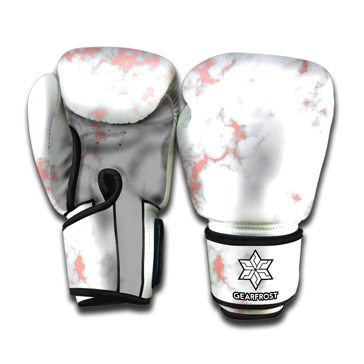 White Rose Gold Marble Print Boxing Gloves