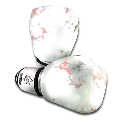 White Rose Gold Marble Print Boxing Gloves