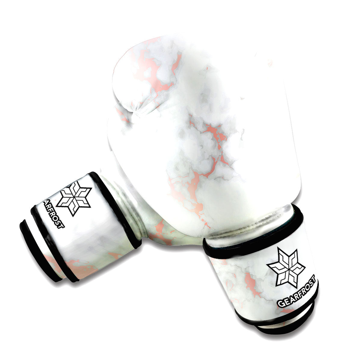 White Rose Gold Marble Print Boxing Gloves