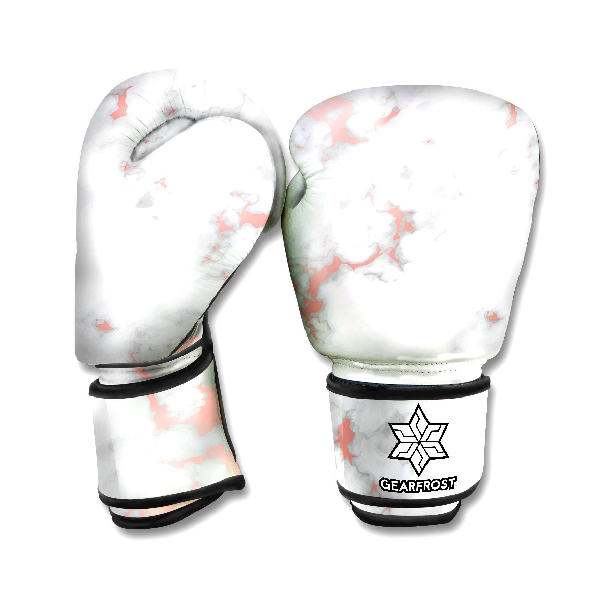 White Rose Gold Marble Print Boxing Gloves