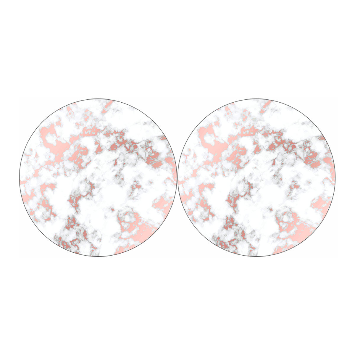 White Rose Gold Marble Print Car Coasters