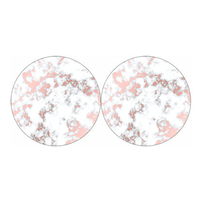 White Rose Gold Marble Print Car Coasters