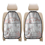 White Rose Gold Marble Print Car Seat Organizers