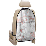 White Rose Gold Marble Print Car Seat Organizers
