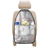 White Rose Gold Marble Print Car Seat Organizers