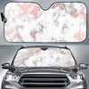 White Rose Gold Marble Print Car Sun Shade GearFrost