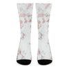 White Rose Gold Marble Print Crew Socks