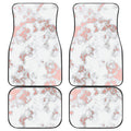 White Rose Gold Marble Print Front and Back Car Floor Mats