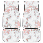 White Rose Gold Marble Print Front and Back Car Floor Mats