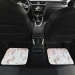 White Rose Gold Marble Print Front and Back Car Floor Mats