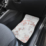 White Rose Gold Marble Print Front and Back Car Floor Mats