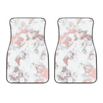 White Rose Gold Marble Print Front Car Floor Mats