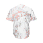 White Rose Gold Marble Print Men's Baseball Jersey