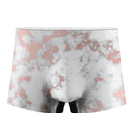 White Rose Gold Marble Print Men's Boxer Briefs