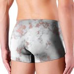 White Rose Gold Marble Print Men's Boxer Briefs