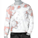 White Rose Gold Marble Print Men's Crewneck Sweatshirt GearFrost