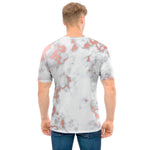White Rose Gold Marble Print Men's T-Shirt