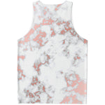 White Rose Gold Marble Print Men's Tank Top
