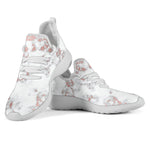White Rose Gold Marble Print Mesh Knit Shoes GearFrost