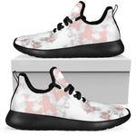 White Rose Gold Marble Print Mesh Knit Shoes GearFrost