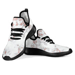 White Rose Gold Marble Print Mesh Knit Shoes GearFrost