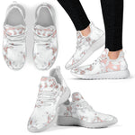 White Rose Gold Marble Print Mesh Knit Shoes GearFrost