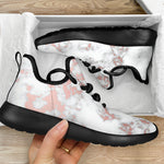 White Rose Gold Marble Print Mesh Knit Shoes GearFrost