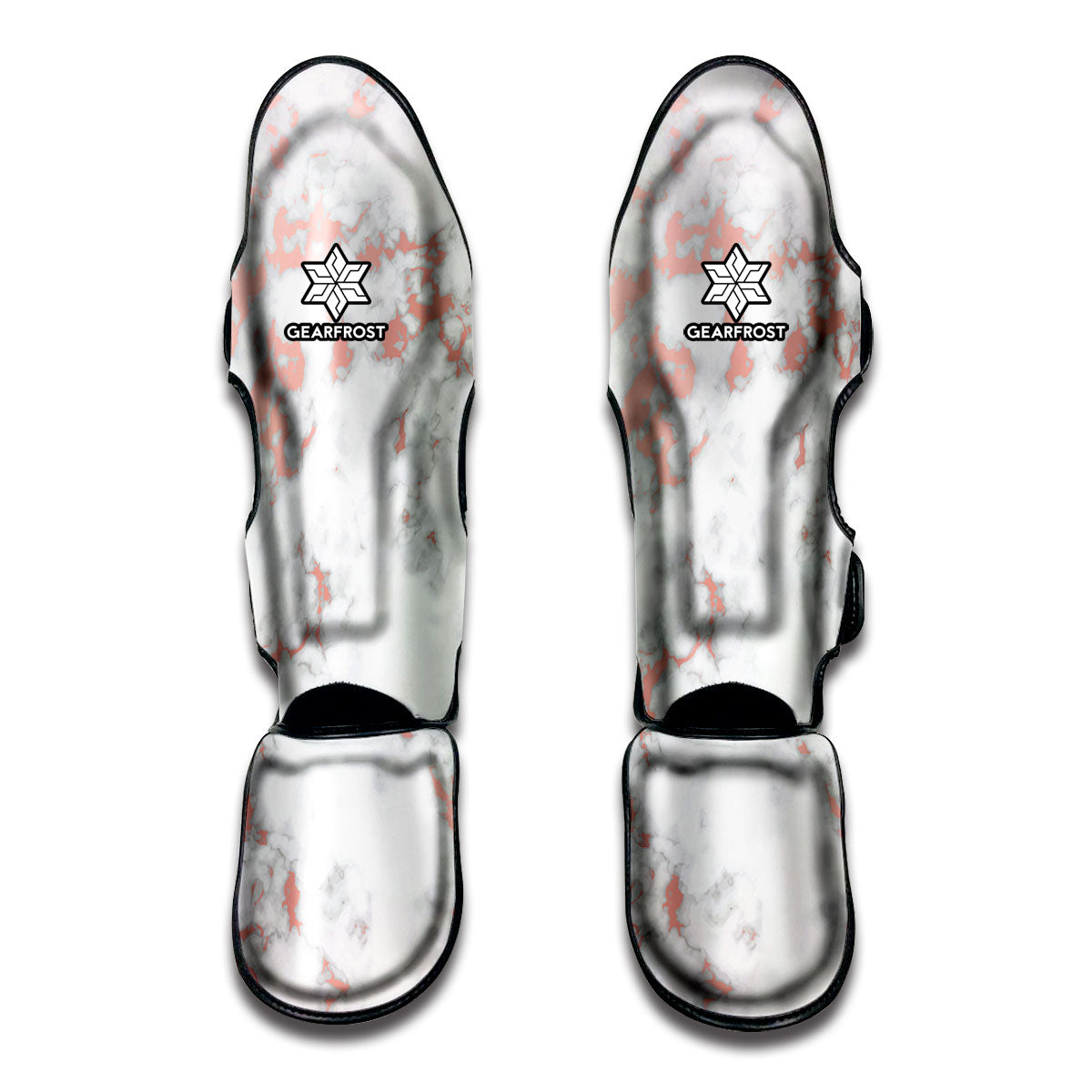 White Rose Gold Marble Print Muay Thai Shin Guard