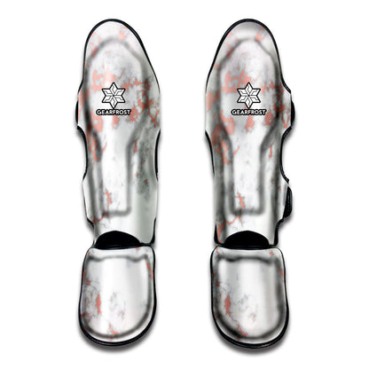 White Rose Gold Marble Print Muay Thai Shin Guard