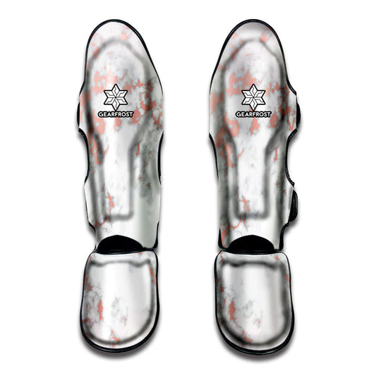 White Rose Gold Marble Print Muay Thai Shin Guard