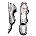White Rose Gold Marble Print Muay Thai Shin Guard