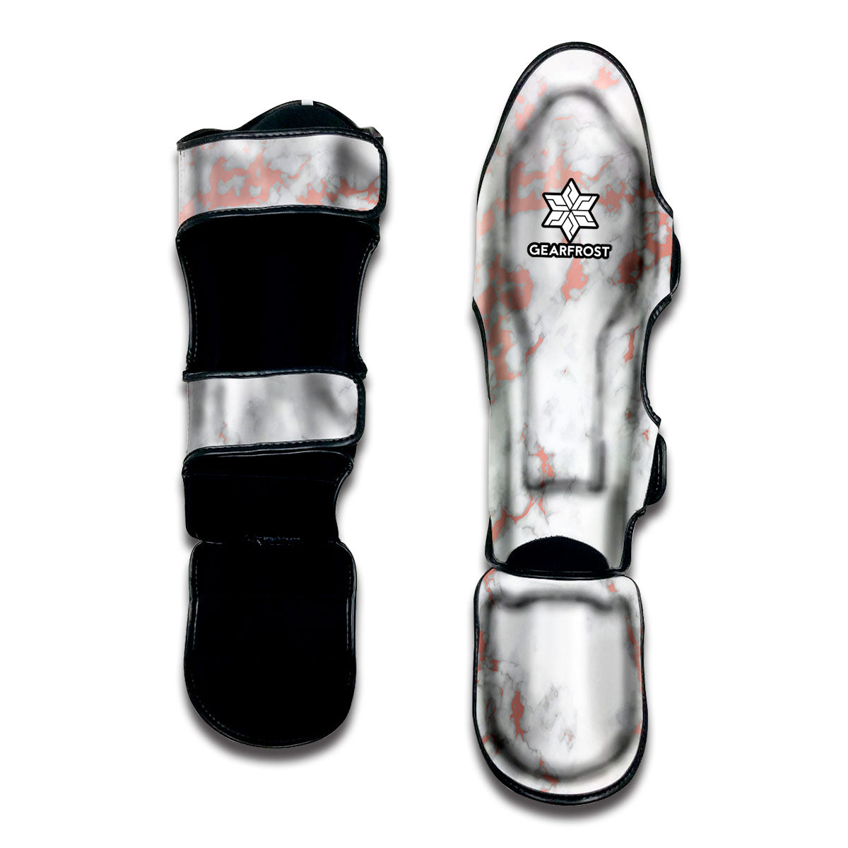 White Rose Gold Marble Print Muay Thai Shin Guard