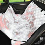 White Rose Gold Marble Print Pet Car Back Seat Cover