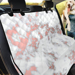 White Rose Gold Marble Print Pet Car Back Seat Cover