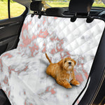 White Rose Gold Marble Print Pet Car Back Seat Cover