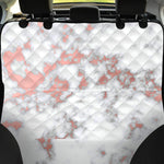 White Rose Gold Marble Print Pet Car Back Seat Cover