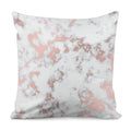 White Rose Gold Marble Print Pillow Cover