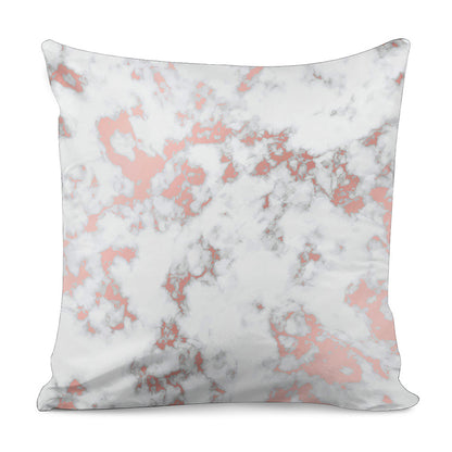 White Rose Gold Marble Print Pillow Cover