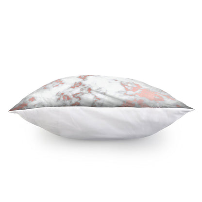 White Rose Gold Marble Print Pillow Cover