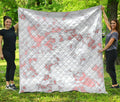 White Rose Gold Marble Print Quilt