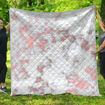 White Rose Gold Marble Print Quilt