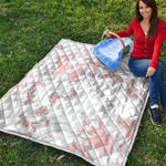 White Rose Gold Marble Print Quilt