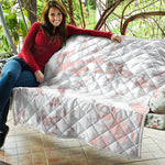 White Rose Gold Marble Print Quilt