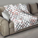 White Rose Gold Marble Print Quilt