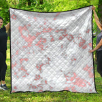 White Rose Gold Marble Print Quilt