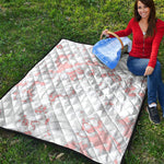 White Rose Gold Marble Print Quilt