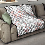White Rose Gold Marble Print Quilt
