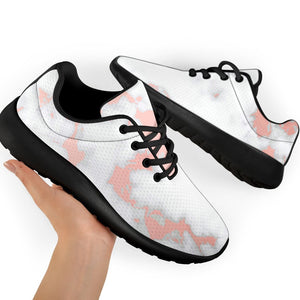 White Rose Gold Marble Print Sport Shoes GearFrost