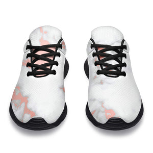 White Rose Gold Marble Print Sport Shoes GearFrost