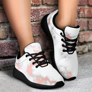 White Rose Gold Marble Print Sport Shoes GearFrost